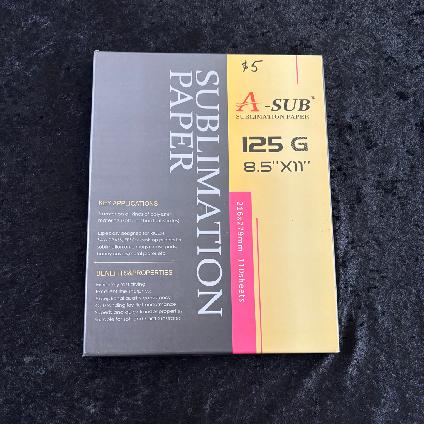 8.5x11 A-Sub Sublimation Paper